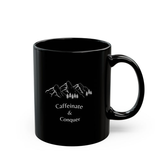 Caffeinate & Conquer Black Coffee Mug | 11oz